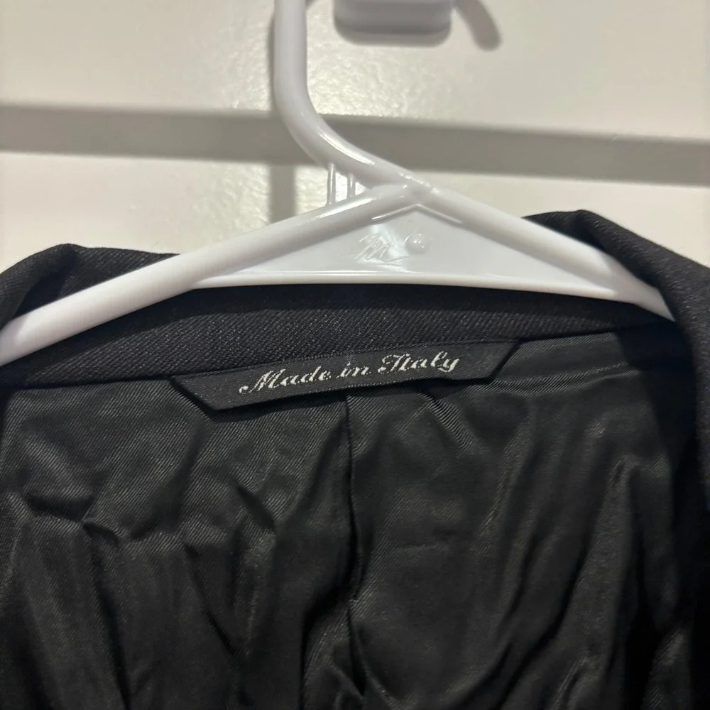 Canali Mens Black Lana Cashmere Double Breasted Blazer Sport Coat Made in Italy